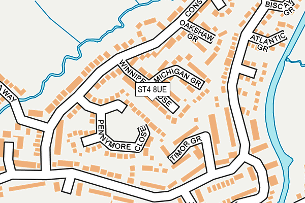 ST4 8UE map - OS OpenMap – Local (Ordnance Survey)