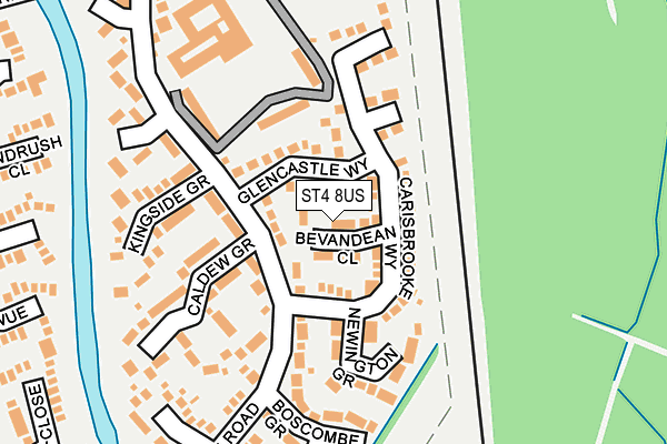 ST4 8US map - OS OpenMap – Local (Ordnance Survey)