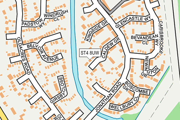 ST4 8UW map - OS OpenMap – Local (Ordnance Survey)