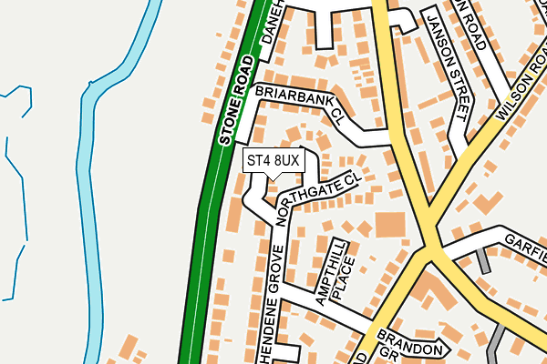 ST4 8UX map - OS OpenMap – Local (Ordnance Survey)