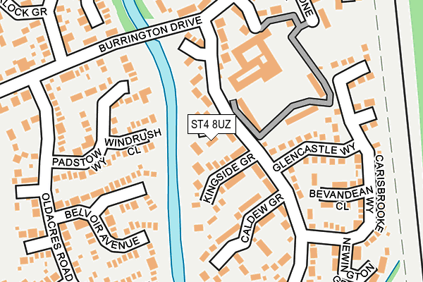 ST4 8UZ map - OS OpenMap – Local (Ordnance Survey)