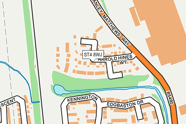 ST4 8WJ map - OS OpenMap – Local (Ordnance Survey)