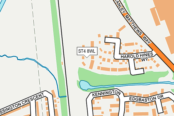 ST4 8WL map - OS OpenMap – Local (Ordnance Survey)