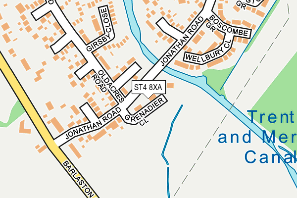 ST4 8XA map - OS OpenMap – Local (Ordnance Survey)