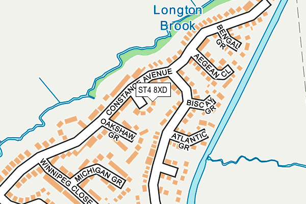 ST4 8XD map - OS OpenMap – Local (Ordnance Survey)