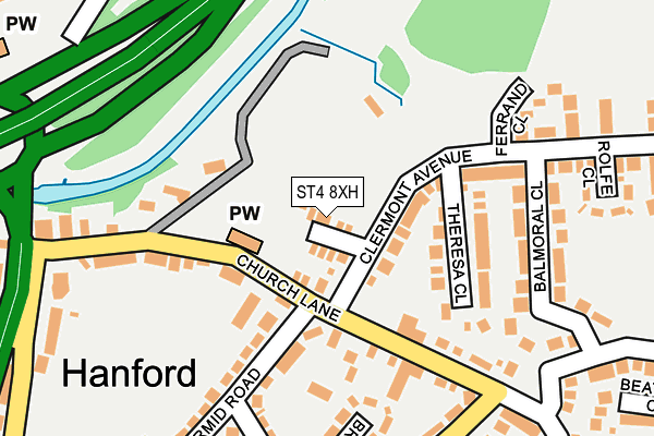 ST4 8XH map - OS OpenMap – Local (Ordnance Survey)