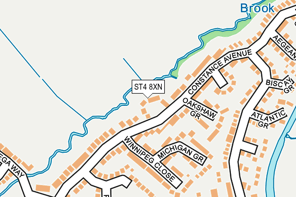 ST4 8XN map - OS OpenMap – Local (Ordnance Survey)