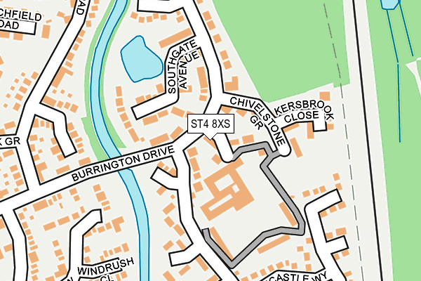 ST4 8XS map - OS OpenMap – Local (Ordnance Survey)