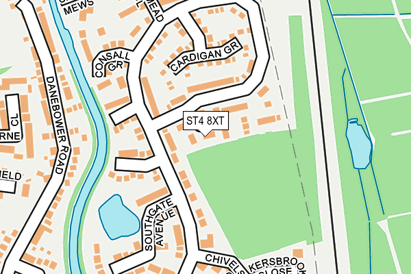 ST4 8XT map - OS OpenMap – Local (Ordnance Survey)