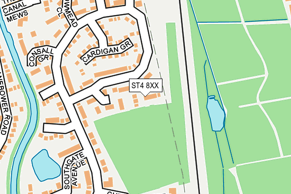 ST4 8XX map - OS OpenMap – Local (Ordnance Survey)