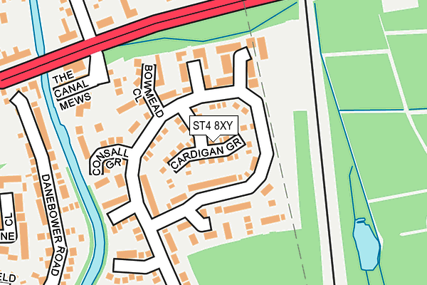 ST4 8XY map - OS OpenMap – Local (Ordnance Survey)