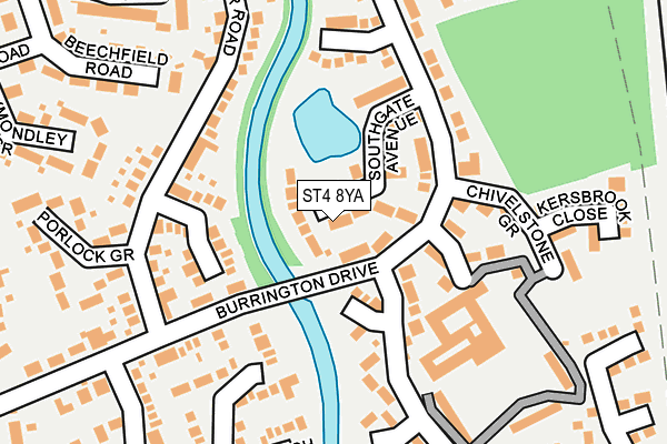 ST4 8YA map - OS OpenMap – Local (Ordnance Survey)