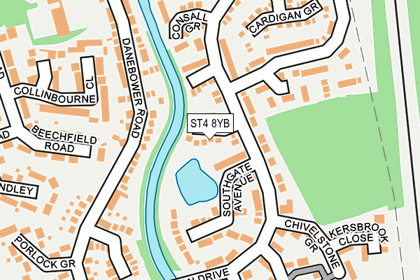 ST4 8YB map - OS OpenMap – Local (Ordnance Survey)