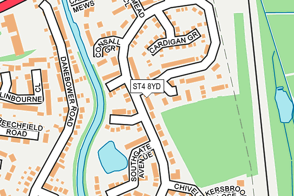 ST4 8YD map - OS OpenMap – Local (Ordnance Survey)