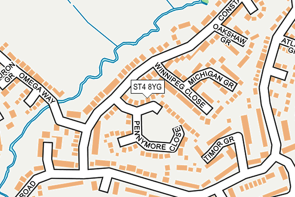 ST4 8YG map - OS OpenMap – Local (Ordnance Survey)