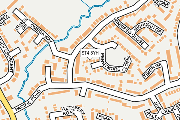 ST4 8YH map - OS OpenMap – Local (Ordnance Survey)