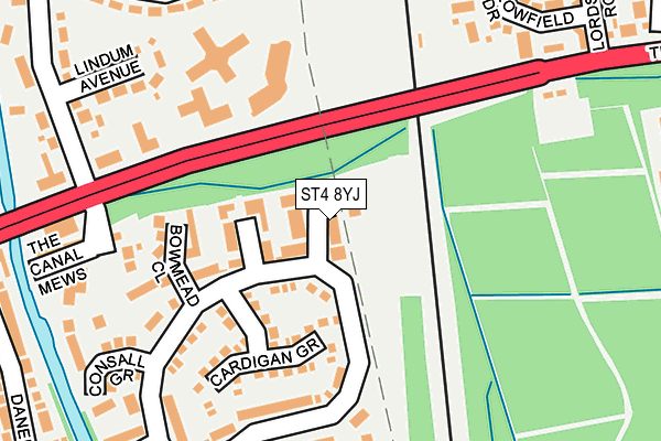 ST4 8YJ map - OS OpenMap – Local (Ordnance Survey)