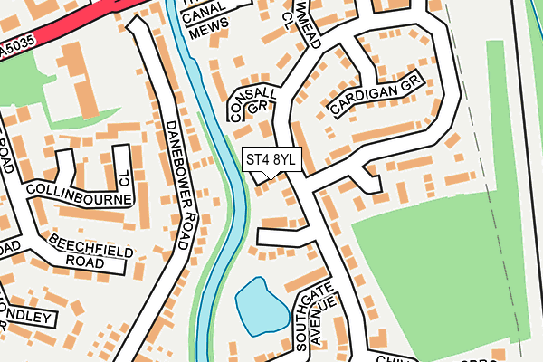 ST4 8YL map - OS OpenMap – Local (Ordnance Survey)