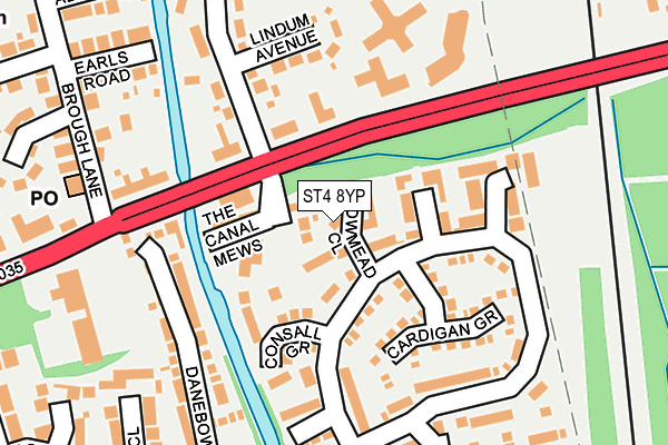 ST4 8YP map - OS OpenMap – Local (Ordnance Survey)