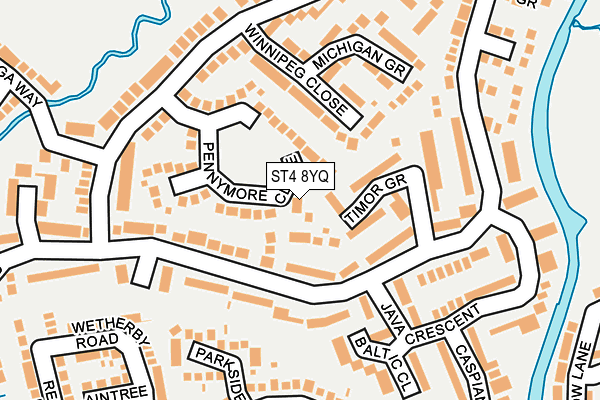 ST4 8YQ map - OS OpenMap – Local (Ordnance Survey)
