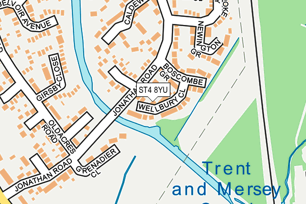 ST4 8YU map - OS OpenMap – Local (Ordnance Survey)