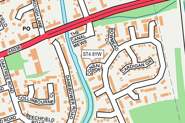 ST4 8YW map - OS OpenMap – Local (Ordnance Survey)