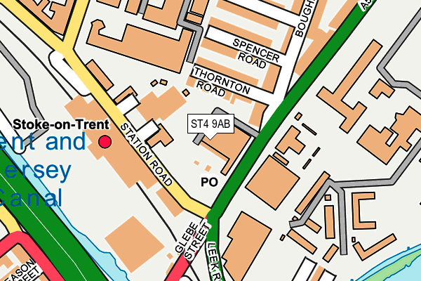ST4 9AB map - OS OpenMap – Local (Ordnance Survey)