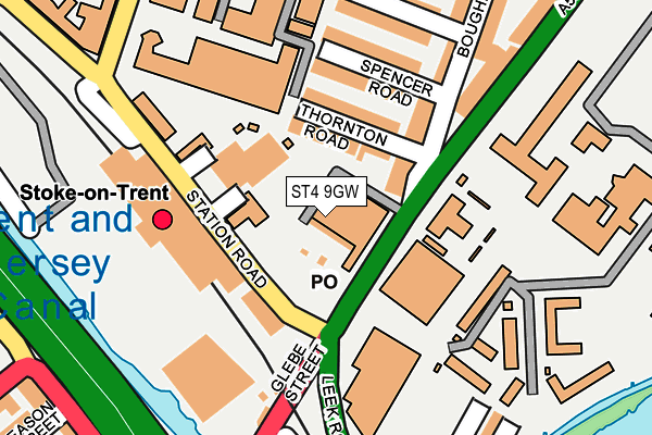 ST4 9GW map - OS OpenMap – Local (Ordnance Survey)