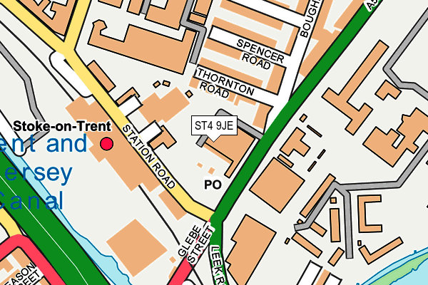 ST4 9JE map - OS OpenMap – Local (Ordnance Survey)