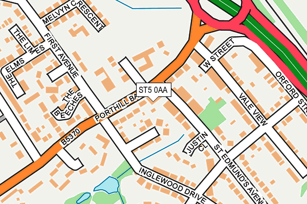 ST5 0AA map - OS OpenMap – Local (Ordnance Survey)