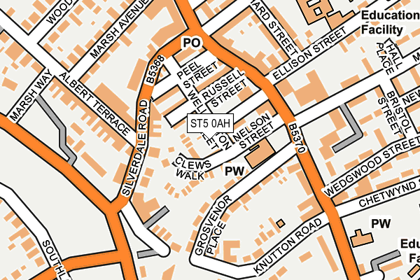 ST5 0AH map - OS OpenMap – Local (Ordnance Survey)
