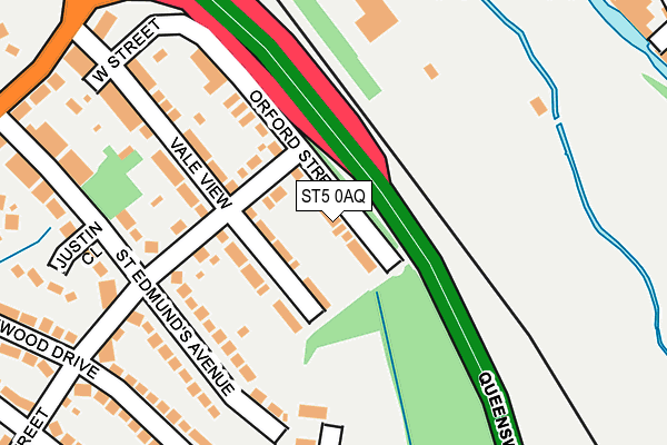 ST5 0AQ map - OS OpenMap – Local (Ordnance Survey)