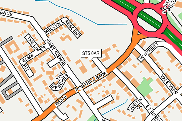 ST5 0AR map - OS OpenMap – Local (Ordnance Survey)