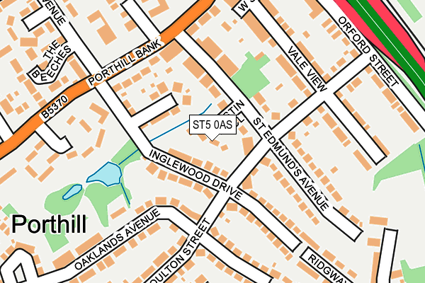 ST5 0AS map - OS OpenMap – Local (Ordnance Survey)
