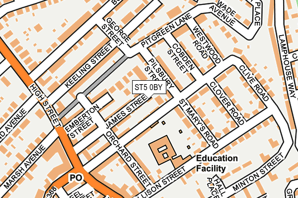 ST5 0BY map - OS OpenMap – Local (Ordnance Survey)