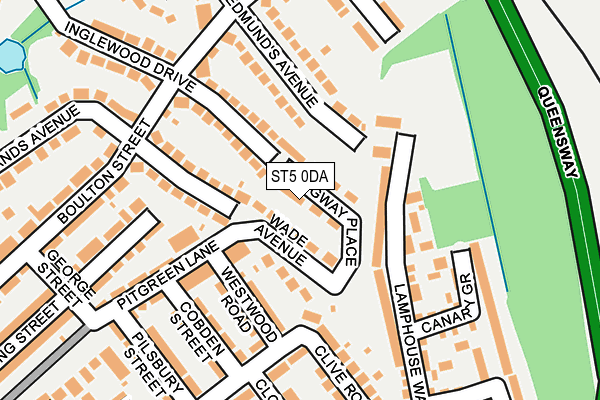 ST5 0DA map - OS OpenMap – Local (Ordnance Survey)