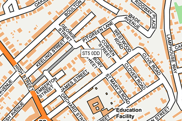 ST5 0DD map - OS OpenMap – Local (Ordnance Survey)
