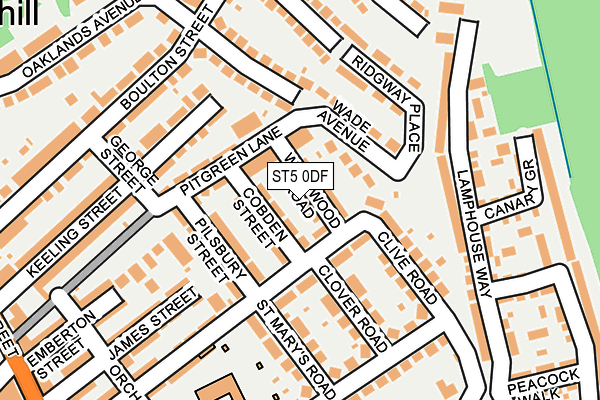 ST5 0DF map - OS OpenMap – Local (Ordnance Survey)