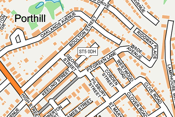 ST5 0DH map - OS OpenMap – Local (Ordnance Survey)