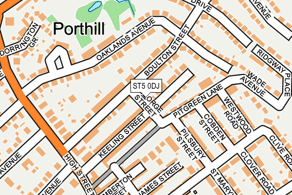 ST5 0DJ map - OS OpenMap – Local (Ordnance Survey)