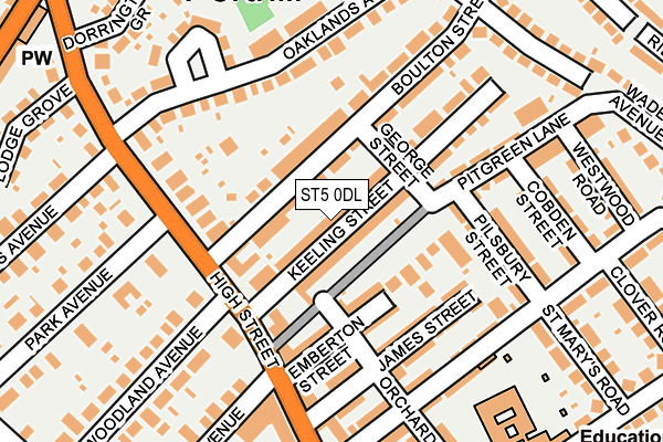 ST5 0DL map - OS OpenMap – Local (Ordnance Survey)
