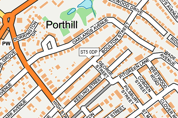 ST5 0DP map - OS OpenMap – Local (Ordnance Survey)