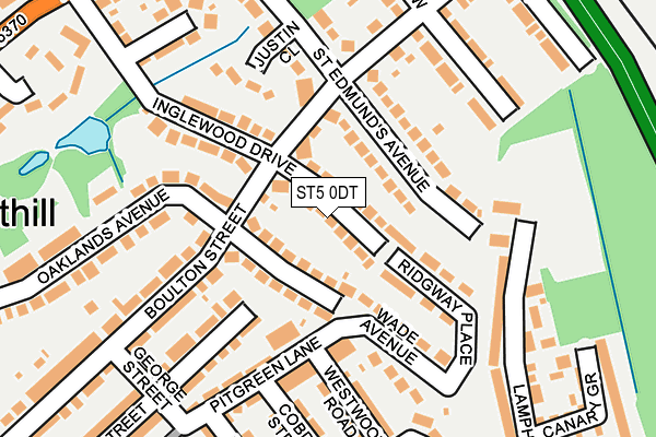 ST5 0DT map - OS OpenMap – Local (Ordnance Survey)