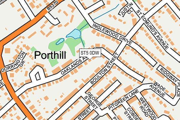 ST5 0DW map - OS OpenMap – Local (Ordnance Survey)