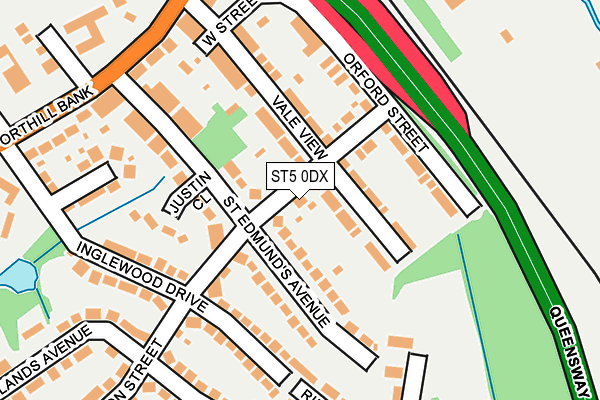 ST5 0DX map - OS OpenMap – Local (Ordnance Survey)