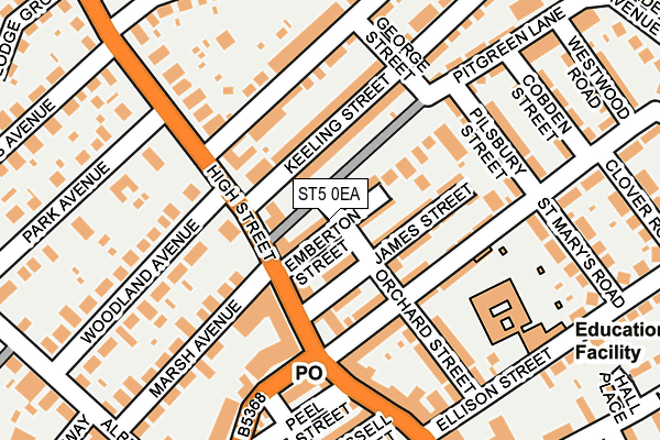 ST5 0EA map - OS OpenMap – Local (Ordnance Survey)