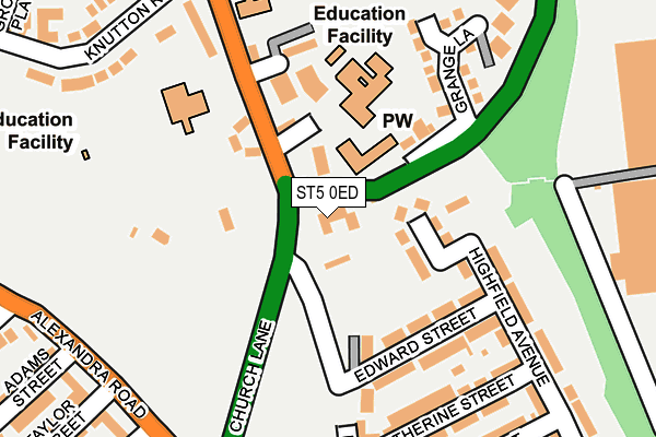 ST5 0ED map - OS OpenMap – Local (Ordnance Survey)