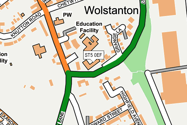 ST5 0EF map - OS OpenMap – Local (Ordnance Survey)