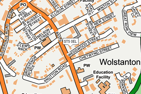 ST5 0EL map - OS OpenMap – Local (Ordnance Survey)