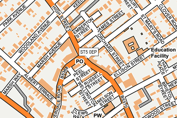 ST5 0EP map - OS OpenMap – Local (Ordnance Survey)